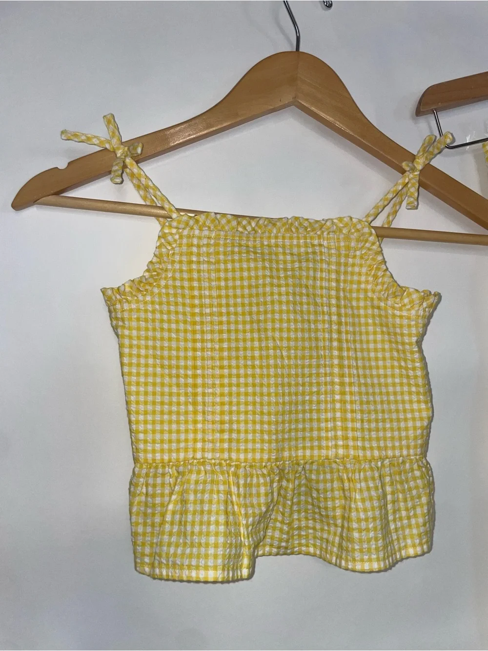 Ralph Lauren Yellow Gingham Peplum Jumpsuit size 4